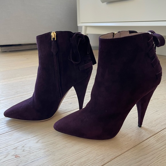 Miu Miu Shoes - Rare find Miu Miu Suede Stiletto Bootie 7.5 dark purple